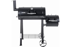 Azuma Bandit Barrel BBQ Charcoal Grill Wood Smoker Firebox Black Steel Portable Barbecue