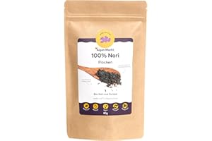 ‎AKAL FOOD Bio Nori Flocken 80g I ökologisch Wild geerntet in Galicien, Spanien, voller Nährstoffe, Vitalstoffe, vegane Ernährung, Rohkost glutenfrei, Ideal als Salz Ersatz und Jod Quelle – Algen Markt