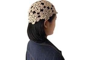 EurHouse Cappello del beanie del maglia per le donne delle ragazze delle signore dell'estate dell'inverno del crochet del fiore del cappuccio 100% fatto a mano