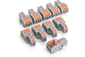 Innfeeltech 10 unid. borne de conexión, abrazadera de conexión 1 entrada 3 salidas, con palanca, conectores de cable con abrazadera para conductores de 0,2-4 mm² para proyectos de bricolaje