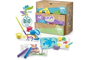 CANAL TOYS Super Green - Kit 3 Activités BIO - Coloriage - Tampons - Peinture - ECO 004