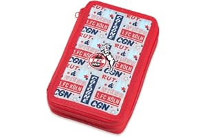 KÖLN COLOGNE 1. FC Köln Federmappe gefüllt - Cologne - Schuletui Federtasche Doppeletui - Plus Lesezeichen I Love Köln
