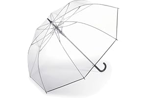 Happy Rain Paraguas de golf XL, transparente, con automático, diámetro de 122 cm, transparente, XL