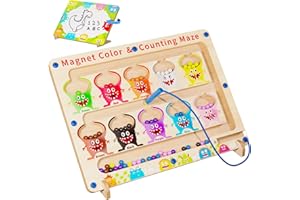 Teneytoyz Montessori Toys for 3 4 5 Year Old Boys Girls, Magnetic Color and Number Maze Wooden Toys for 3-5 Year Old, Kids Educational Toys for Boys Girls Age 2-5, Birthday Gifts Xmas Stocking Fillers