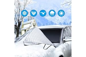 Magnetic Windscreen Cover, Car Snow Cover, Exqline Car Windshield Cover with Side Wing Mirror Cover, Snow Ice UV Protection Frost Guard Dust Waterproof in all Weather, 183 cm x 116 cm