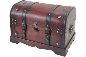 HMF 6403-140 skattkista i trä med lås | 40 x 23 x 27 cm