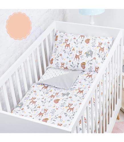 Set Biancheria Lettino Baby Comfort - 2 Pezzi (copripiumino 120x90 Cm E Federa), 100% Cotone, Design Per Bambina - 3