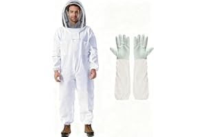 TINMAGI Tuta da Apicoltore per Apicoltori, Tuta Apicoltore Professionale, Abbigliamento Apicoltura con Velo Cappuccio Guanti, Tuta Protettiva per Apicoltura Completa per Il Corpo, per Uomo Donna, XXL