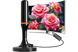 DTB TECH Antenna tv da interno, antenne tv intérieur puissante,ricezione a lunga distanza Supporta 4K 1080p DVB-T/DVB-T2Canale locale