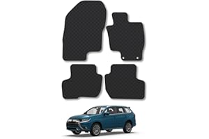 CAR MAT CO Rubber Car Mats Compatible with Mitsubishi Outlander PHEV (2014-2021) Tailored Fit Car Floor Mats Set Accessory Custom Fit Anti-Slip Backing Heavy-Duty Waterproof Easy-Clean Durable All Weather