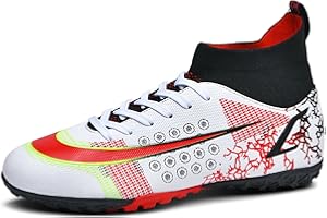 WEJIESS Zapatillas de fútbol para Hombre High Top Spikes Youth Outdoor Training Football Shoes Professional Athletic Sports Shoes Turf Trainers