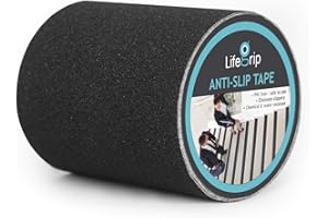 LIFEGRIP STAY ON TRACK Lifegrip Non-Slip Traction Tape, 15.2 cm x 9.1 m, Best Grip, Friction, Sanding Adhesive for Stairs, Step Steps, Outdoor (15.2 cm x 9.1 m)