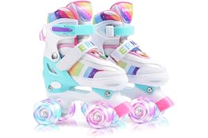 ERNAN Roller skates kids Roller boots,8 Light up Wheels and 4 Sizes Adjustable.Rollerskates for Kids Beginners, Suitable for Indoor Outdoor