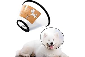 JIAMIAN Collar Isabelino Protector, Ajustable Cono Mascotas Protector Heridas Anti-Mordida Anti-Lamido Curación, Collar Plástico Perros Gato Perros Grandes (Cuello: 42-46cm)