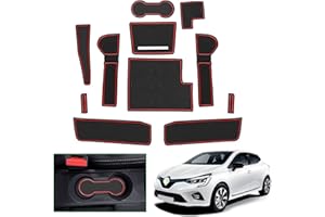 BIXUAN Clio 5 2023 compatibile con Renault Clio 5 2020 2021 2022 2023 Tappetino in Gomma Tappetini Antiscivolo Clio 5 2022 Portabicchieri Plancia di Comando Auto Decorazione d'interni