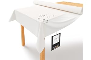 ‎LILENO HOME LILENO HOME Tischdeckenrolle 1,10 x 25 m - Tischdecke Weiß aus Vlies - Stoffähnlich, abwaschbare Tischdecke als Rolle, Meterware Tischtuchrolle - Einweg Papiertischdecke Rolle Alternative