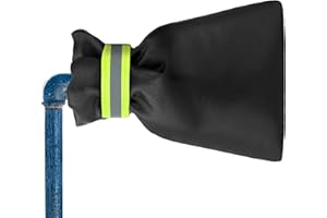BEEWAY Outdoor Tap Cover for Winter, Large Outside Tap Cover Frost Protector with Reflective Strip, Waterproof Thickened Tap Jacket Protects Your Tap from Freezing Bursting