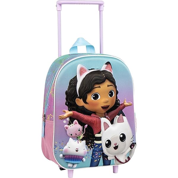 GABBY'S DOLLHOUSE Zaino Bambini Rosa 26x11x34cm: Adattabile A Carrozzina, Leggero