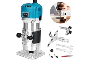 MORROWCAMP Palm Router Tool, 220V 800W 30000R/MIN Mini Wood Router, 1/4" Wood Trim Router with 6 Variable Speed, Handheld Wood Trimmer Router, Small Hand Held Woodwork Routers Machine for Woodworking Power Tools