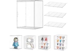 Dasellfa Vitrine Schaukasten Plexiglas Box, Acryl Vitrine, Sammlervitrine mit Tür, Für Minifiguren, Figuren Vitrine Kleine, Action Figuren Spielzeug, Modellautos, Sammelfiguren (30*25*40cm-3)