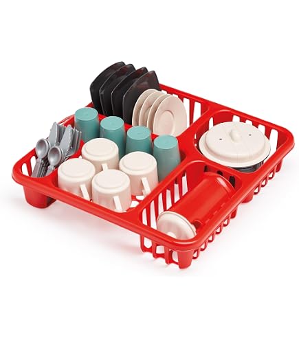 Dînette Enfant Ecoiffier - Egouttoir 33.5cm Avec Ustensiles - Jeu D'imitation +18 Mois - Fabriqué France