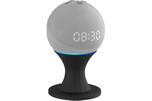 AOKICASE Compatible avec Amazon Echo Dot 4 / Echo Dot 5 Support de Bureau - Pas de vis nécessaire - Accessoires de Haut-Parleur - Rack (Amazon Echo Dot 4 / Echo Dot 5, Noir) JZT01
