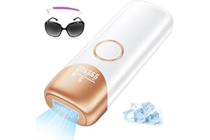 BEAURIS 19,8 J Haarentfernungsgerät mit Kühlsystem, 9 Energiestufen, 600NM Rote Lichtwelle, 999.900 Lichtimpulse, Automatischer Gleitmodus, Haarentfernungsgerät für Frauen, Gesicht, Achselhöhlen, Weiß