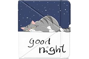 HEISHAYU Custodia per Kobo Libra Colour (2024) / Kobo Libra 2 (2021) 7", Cover Auto Sonno/Sveglia,Gatto pigro