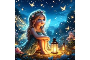 HEIBAGO Diamond Painting para Adultos Hada, DIY Pintura Diamante Mariposa, 5D Completo Diamante Pintura Paisaje Cuadros de Diamantes Bordado Punto De Cruz Kits para la Decoración 30X30cm