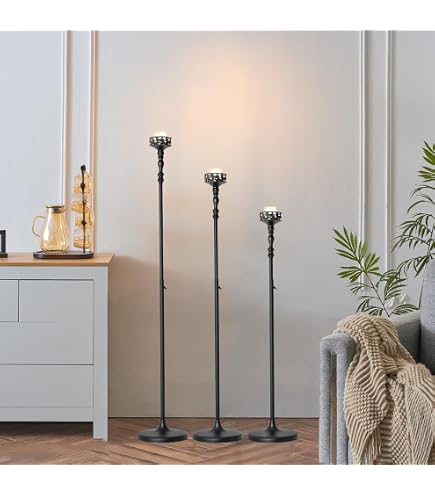 32-Inch Tall Metal Candlestick Holder – Black Floor Candleholder For Weddings, Church, Holidays & Home Decor - View #7