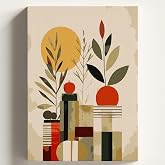 Sayılarla Boyama Tuval Hobi Seti SANATSAL 1 Temalı Fır&ccedil;a ve Boya Dahil Set (&Ccedil;ıtalı) 40x50 CM Kendin Yap Sayılarla Tuval Boya 