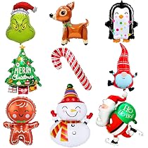 5 Stück Weihnachts-Folienballons – Festliche Deko Für Weihnachtsfeiern & Partys