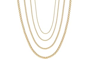 OSTAN Collana da uomo e da donna, in acciaio inox e argento, con ciondolo veneziano, larghezza 2/3 / 4/5 mm, lunghezza 45 – 80 cm