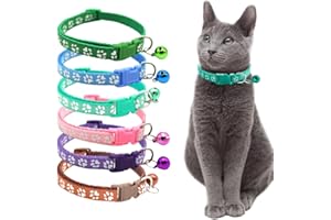 VZUHSW Collare Gatto Riflettente Personalizzato, 6 Pezzi con Campanellino - Regolabile e Antistrozzo
