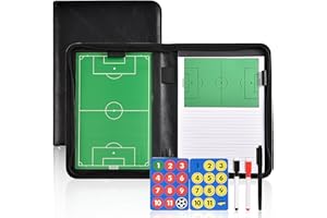 Miershanwell Lavagna Tattica Magnetica Calcio, Portatile Cartellina Tattica per Allenatore di Calcio Football Coaching Board Lavagnetta Strategie con Penne Gomma Magneti per Insegnare Formazione