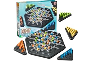 Xiujuers Triggle Spiel, Geometrisches Schachspiel, Chain Triangle Chess Game, Ketten Dreieck Schachspiel, Triggle Game, Spiel mit Gummibändern Dreieck, Triggle Brett Spiel für Kindern und Erwachsenen