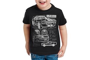 style3 GT 500 koszulka dziecięca Mustang, czarny, 104 cm