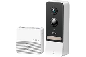 ‎TAPO TP-Link Tapo D230S1 Video-Türklingel Akku (Video Doorbell), Türklingel mit Kamera, 2K 5MP, Farbe Nachtsicht, ultrabreiten Sichtfeld, herausnehmbare Batterie, KI-Erkennung, Mit Chime