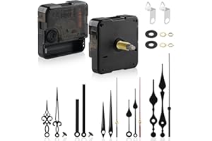 RichDeer Lot de 2 horloges silencieuses pour bricolage - Mouvement pour horloge murale avec 5 aiguilles - Mouvement à quartz silencieux - Pour kit de réparation d'horloge murale - Longueur totale de