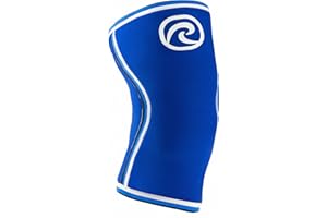 Rehband Power Max bendaggio per ginocchio forza sport 7mm SBR/neoprene, ginocchiere per crossfit, bodybuilding, powerlifting, Colore:Blu, Misura:S