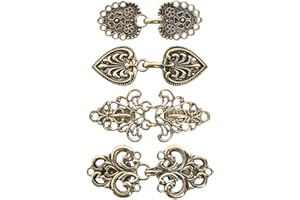 J.CARP Dress Clips Sweater Clips Shawl Clips for Women, Vintage Cardigan Clip, Girls Brooch Clips for Clothing Pack of Four, Vintage Golden