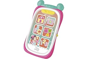 Clementoni - 17696 – Disney Baby Minnie Smartphone – Teléfono de Juguete para niños de 9 Meses, Primer Smartphone, Juego electrónico Educativo (versión en Italiano)