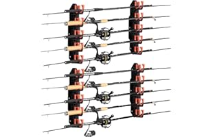 BOOSTEADY Fishing Rod Rack Angelrutenhalter Stangenhalter Angelrutenständer für die Garage, Wandhalterung Deckenhalterung für Angelruten, Angelausrüstung als Geschenk für Herren (2, orange)