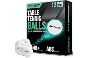 SPINSTI Premium Table Tennis Balls 40+mm Professional 3 Star ABS Quality (White/Orange) High-Performance Ping Pong Balls for Indoor & Outdoor Sports Spherical & Celluloid-Free