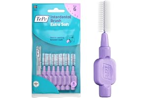 TePe Mellanrumsborste Extra Soft, Lila, 1.1mm/ISO 6, 8-pack | Extra mjuka borsttstrån, Effektiv rengöring mellan tänderna där