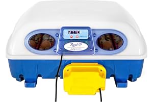 Borotto Real 49 Inkubator, Automatischer Ei-Wender mit Hebel für 49 Eier oder 196 kleine Eier, Universal für Verschiedene Eiersorten, Brutmaschine für Hühner, Fasane, Gänse und mehr