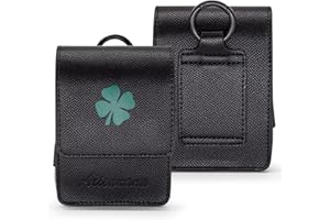 ‎ALIENNANA Aliennana Golf Rangefinder Case Premium Leather for Bushnell Callaway Universal Range Finder Carry Bag with Tee Holder Belt Clip for Most Brands Rangefinders