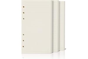ZKSM 135 Feuilles A5 Recharge Papier Ligne horizontale 6 Trous Vierge Feuillets Mobiles pour agenda Filofax A5 Bullet Journals Diary Carnets de Voyage (8,26 x 5,59 pouces)