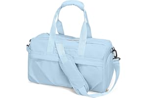 HYC00 Bolsa Deporte Mujer con Cabina de Zapatos y Bolsillo Húmedo,Impermeable Equipaje de Viaje para Aviones Femeninos,Bolso de Noche de Fin de Semana Bolso con de Hospital Yoga para Nadar,Azul Claro