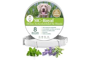 MC-Royal® Deluxe Zeckenhalsband für Hunde - 100% natürliche Inhaltsstoffe - bis zu 8 Monate zuverlässiger Zeckenschutz